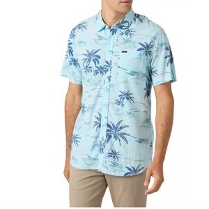 O'Neill Oasis Eco Hawaiian short sleeve standard shirt in sky blue Size Large